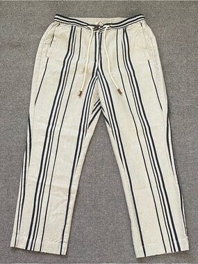 Soft Surroundings Navy and Cream Striped Drawstring Pants